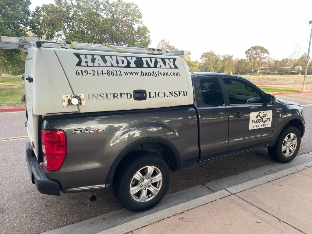 Service Truck Side View for Handy Ivan handyman services in San Diego, CA.