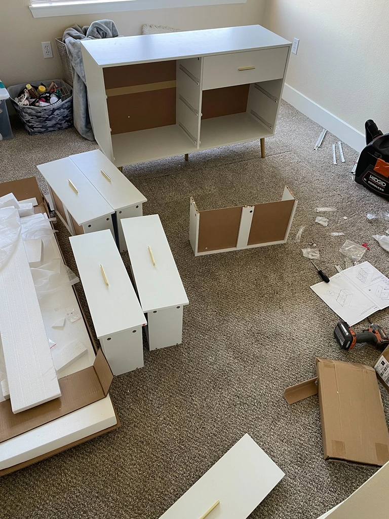Bedroom Storage Cabinet Assembly in Progress by Handy Ivan in San Diego, CA.