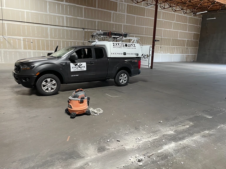 Commercial Handyman Service Truck Warehouse Cleanup by Handy Ivan in San Diego, CA.