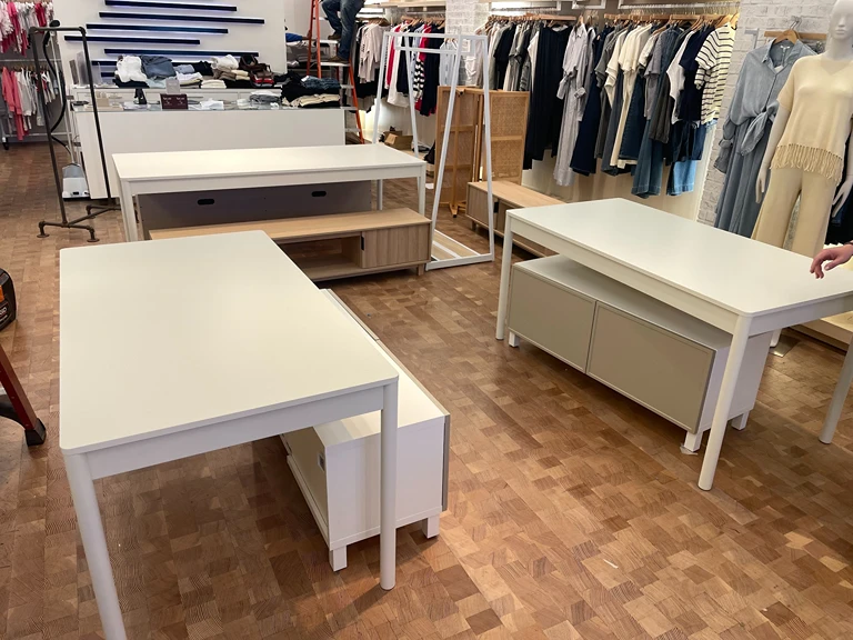Commercial Retail Store Display Table Assembly by Handy Ivan in San Diego, CA.