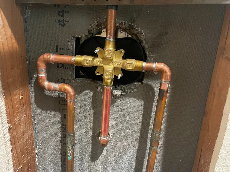 Shower Valve Plumbing Rough in by Handy Ivan in San Diego, CA.